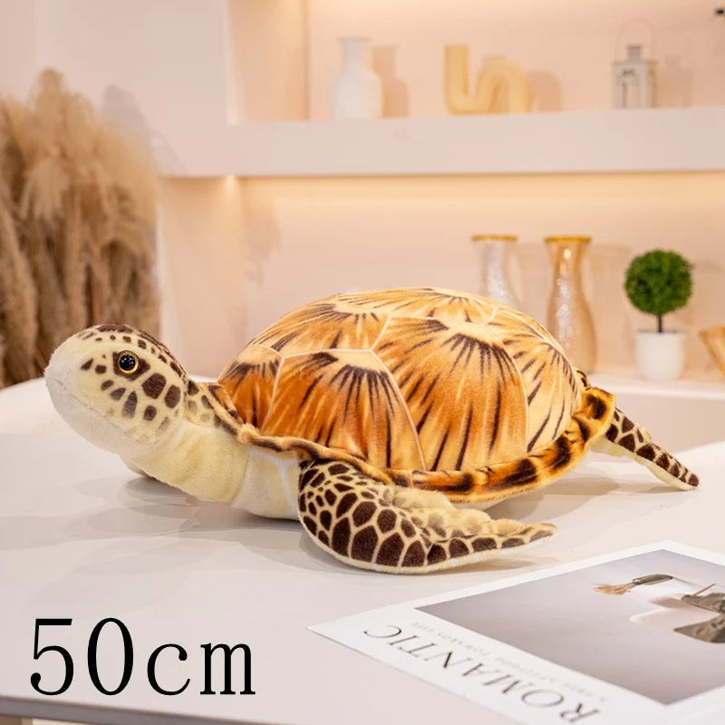 Cute Baby Super Green Simulation Stuffed Tortoise Realistic Sea Turtle Animal Plush Baby Toy Gift Hot Sale Home Decoration Gift