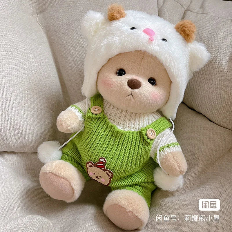 30cm High Quality Handmade Bear Plush Toy Cosplay Change Dress Cloth Girl Hug Cuddly Plushie Doll for Girlfriend Christmas Gift