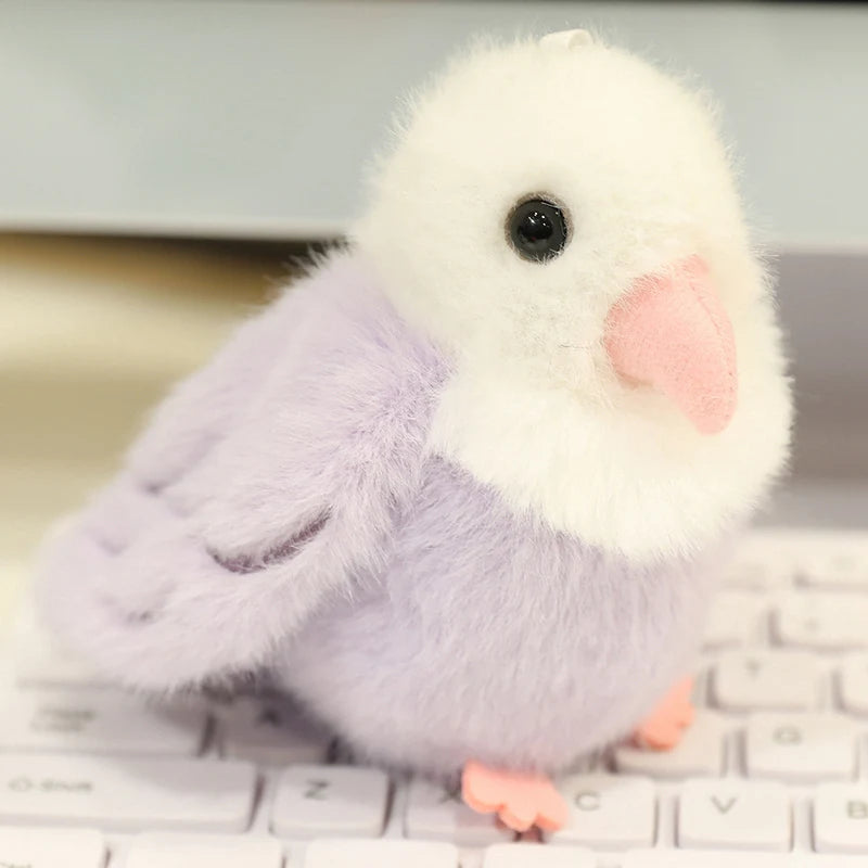 11cm Lifelike Parrot Plush Papa Circle Pendant Toy Cute Stuffed Animal Bird Bracelet Toy  Doll Soft Cartoon Lovely Birthday Gift