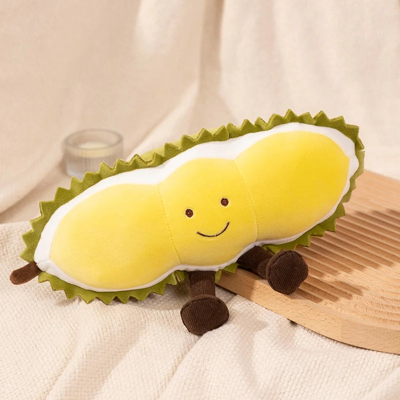 Kawaii Cartoon Fruit Series Plush Doll Cute Vegetable Corn Eggplant Pitaya Peach Pear Banana Watermelon Plush Toy Home Decor