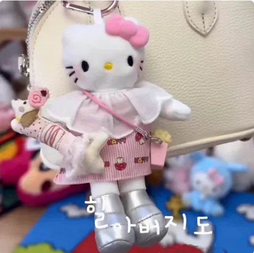 Sanrio Hobby Long Legs Hello Kitty Cartoon Translated Mixed Style Series Plush Doll Pendant Bags and Dresses Birthday Gift