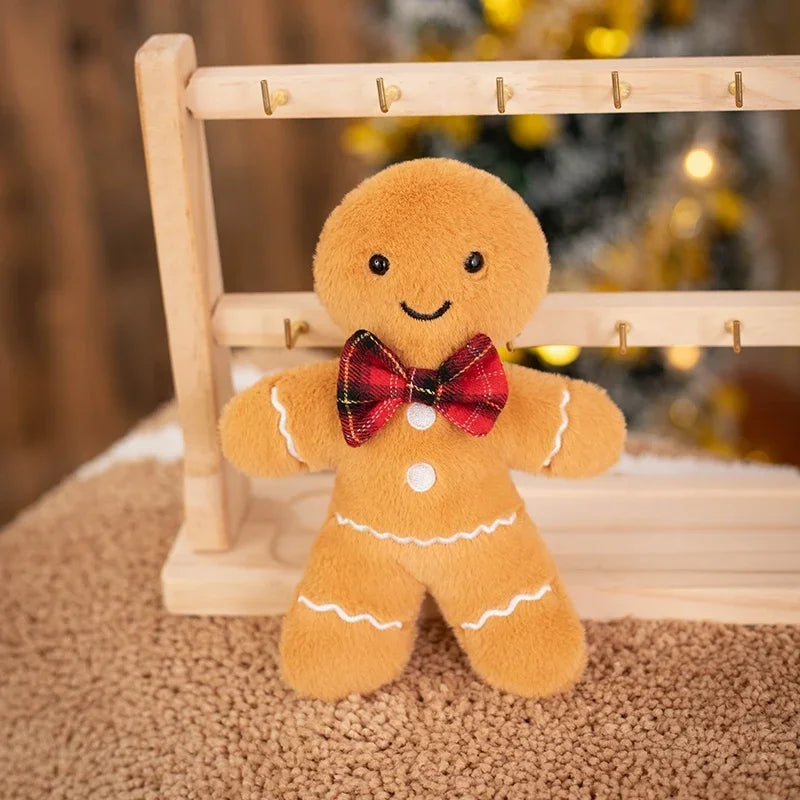 Christmas Gingerbread Man Pendant Plush Doll Car Key Chain Home Decor Toy for Kids Xmas High Quality Gift