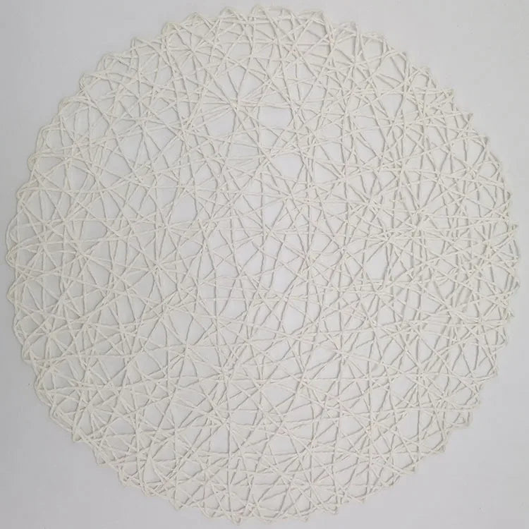 Round Woven Paper Placemats Set of 6, 38 cm Boho Dining Table Mats in Colorful Options for Gatherings and Everyday Decor