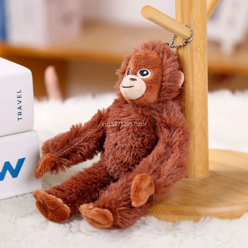 1pc New Cartoon Gorilla Plush Toy Monkey Pendant Soft Cotton Doll Key Chain Backpack Car Hanging Decorative Children's Gifts