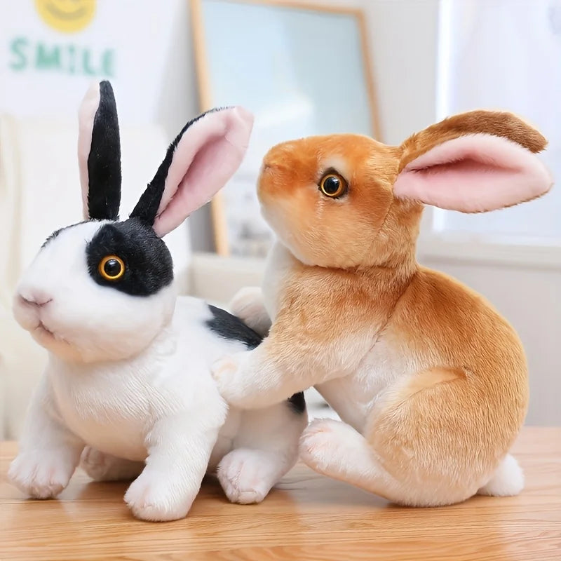 Realistic Lifelike Multi-Color Rabbit Plush Toy, Stuffed Bunny for Kids, Birthday Christmas Gift & Home Decor
