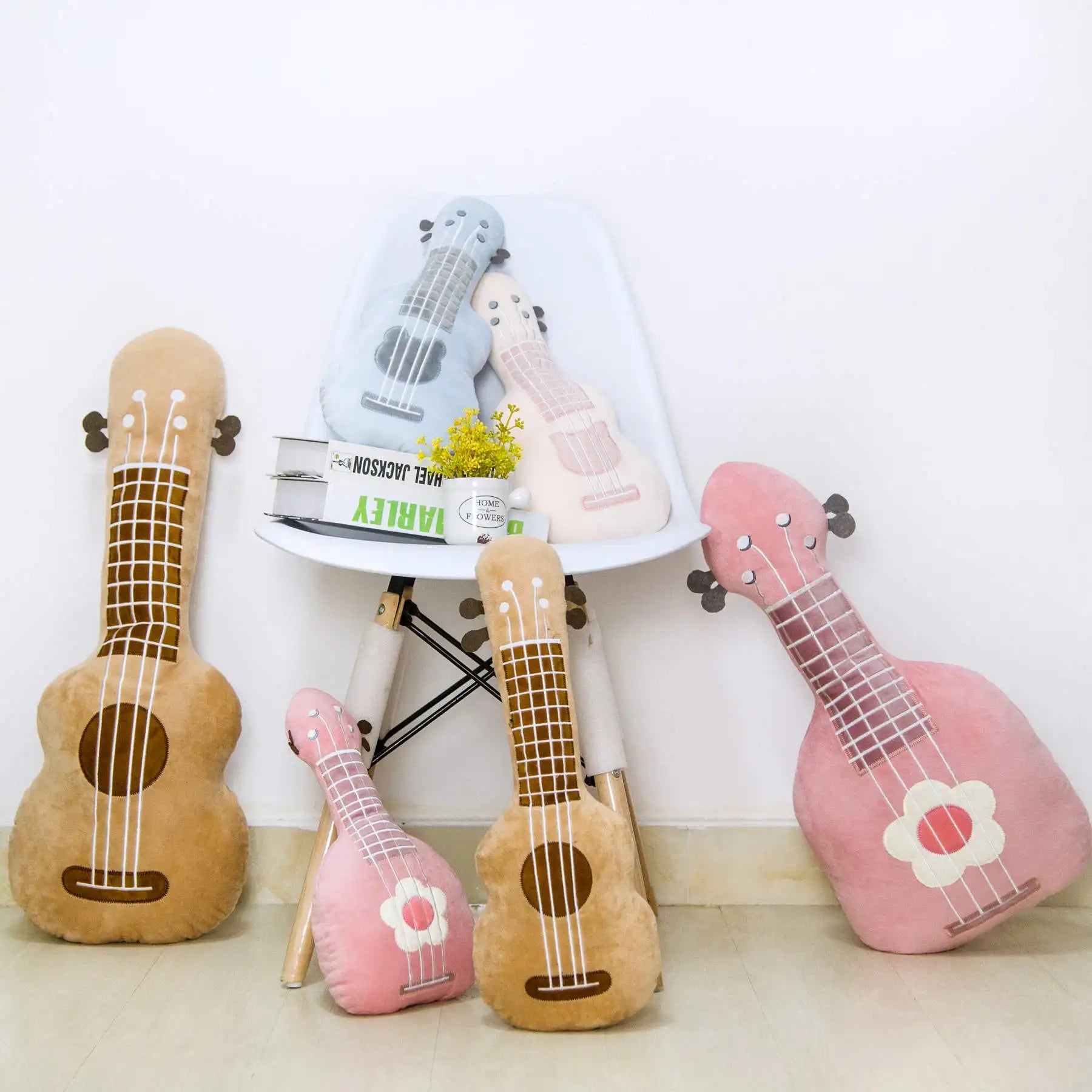 Lifelike Guitar Pillow Stuffed Musical Instrument Plush Backrest Cushion Home Decoration Cool Birthday Gift For Boys And Girls