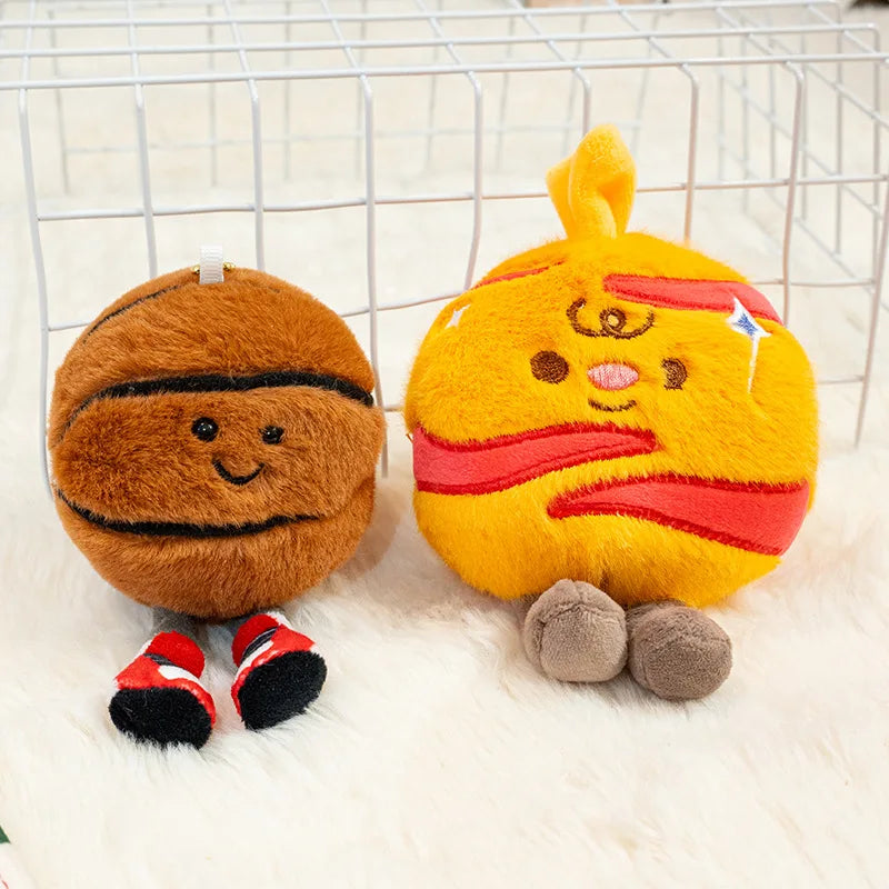 Cute and creative cartoon sports game ball pendant planet plush toy tennis doll fun claw machine