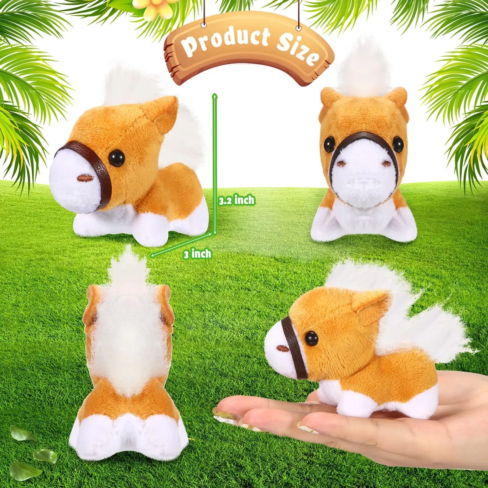 12-48Pcs Horse Stuffed Animal Bulk Toy Horses Plush Stuffed Animals Horses Toys Horse Party Favor Farm Birthday for Boy Girl Kid