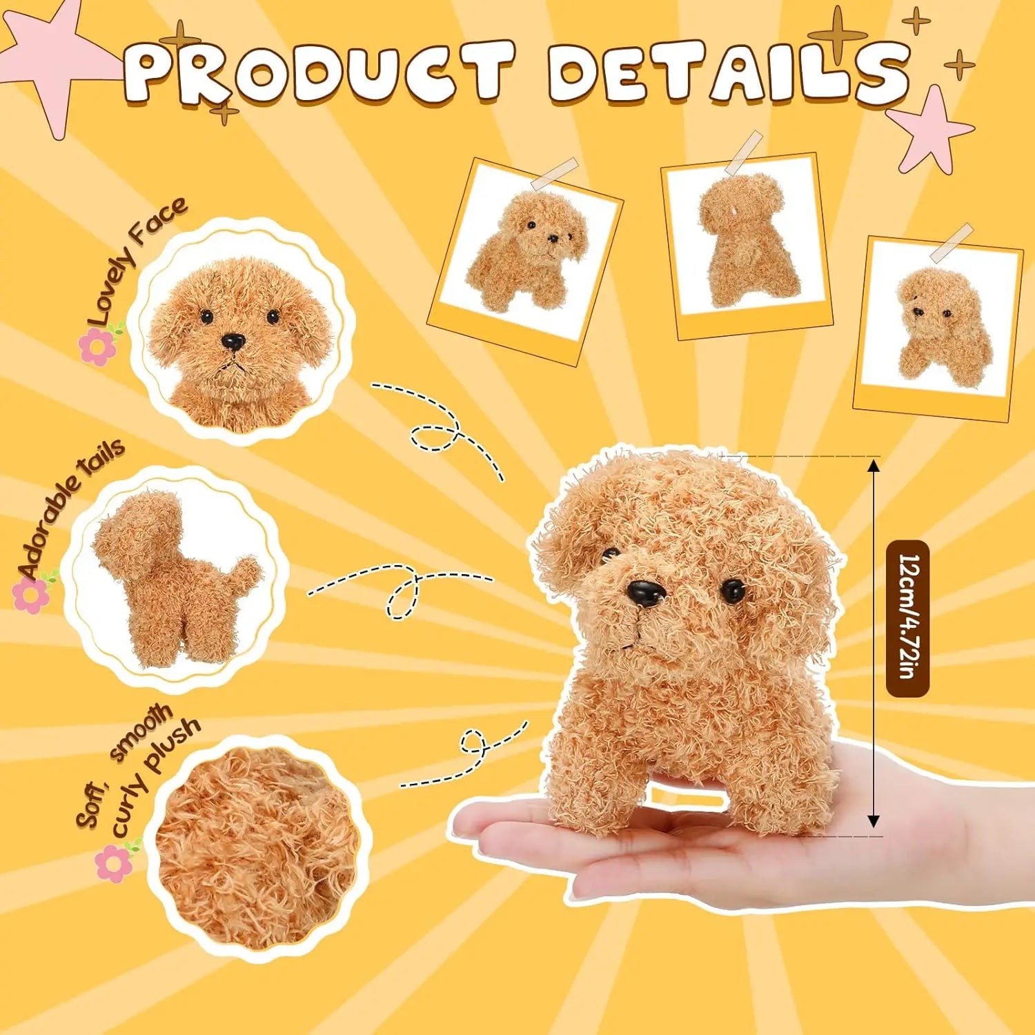 12-24PCS Teddy Dog Plush Toys Stuffed Puppy Dogs Soft Poodle Doll Animal Pet Toy for Adopt a Puppy Party Favors Birthday Gfits