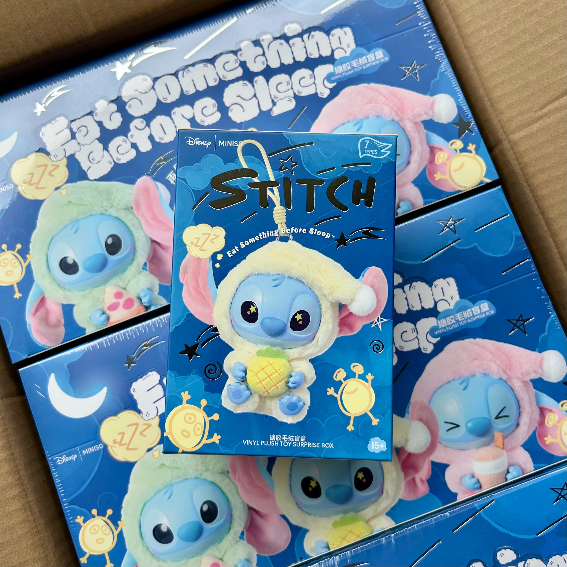 Disney Stitch Plush Toys Movie Model Toy Eat Something Before Sleep Series Cartoon Anime Room Decoration Doll Kids Birthday Gift