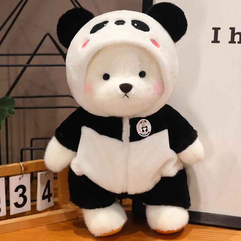 Kawaii Giant Bear Cosplay Panda Doll Creative Plush Toy Cartoon Zoo Animal Plushie Throw Pillow Birthday Xmas Gift Home Decor