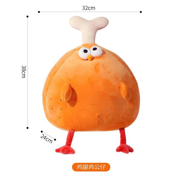 New Chicken&Leg Chicken Soft Gingerbread Chicken Dolls Decor Cartoon Simulation Fruit Animals Stuffed Toy Pillow Birthday Gifts