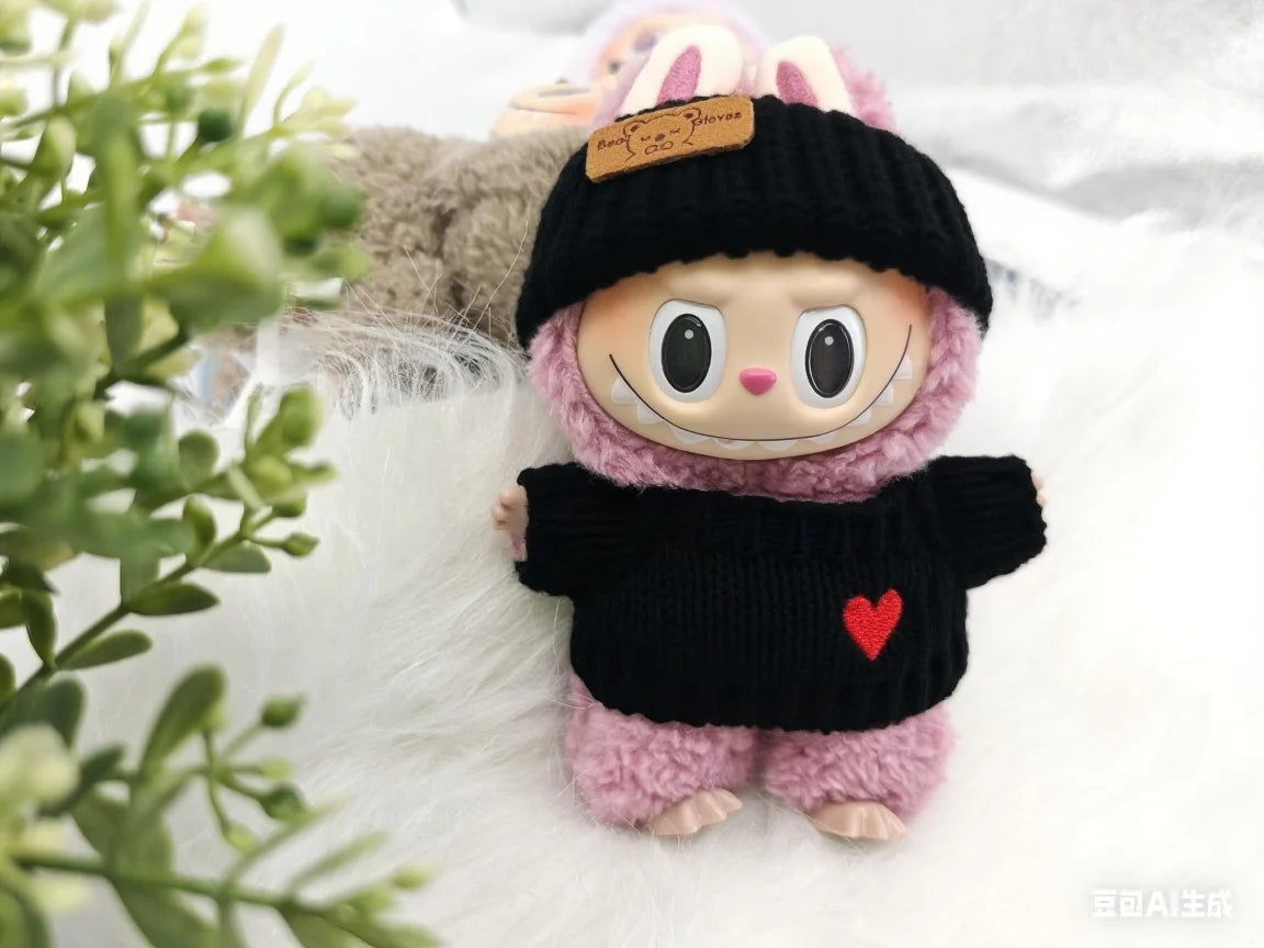 Blind Boxes Sweet Character For Labubu Monster Series Clothes Mystery Kids Charming Toy Fluffy Adorable Huggable Present Lovable