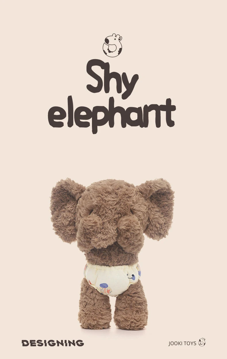 Shy elephant plush toy, cute elephant doll, doll sleeping pillow, doll boy and girl birthday gift