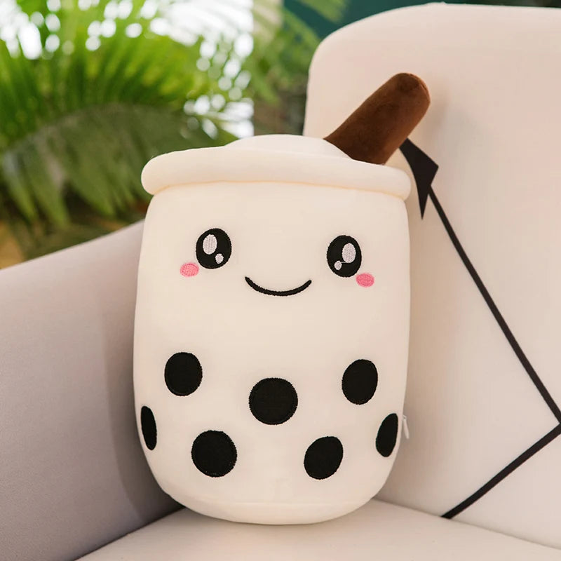 Kawaii Boba Fruit Bubble Tea All Series Cartoon Plush Toy Stuffed Animals Cute Food Milk Tea Soft Toys Room Decor Pillow Gifts