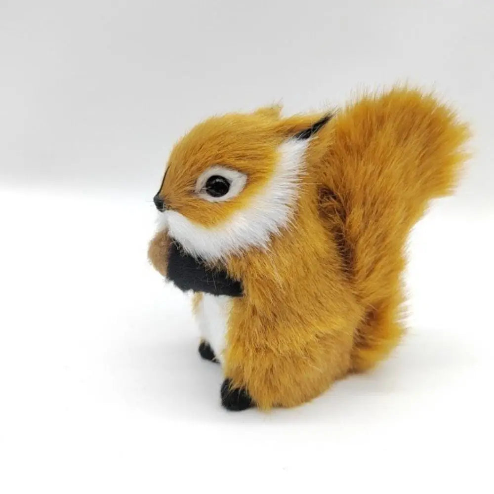 Big Tail Squirrel Plush Toy PP Cotton Soft Plush Squirrel Doll White Belly Collection Squirrel Stuffed Plushie Doll