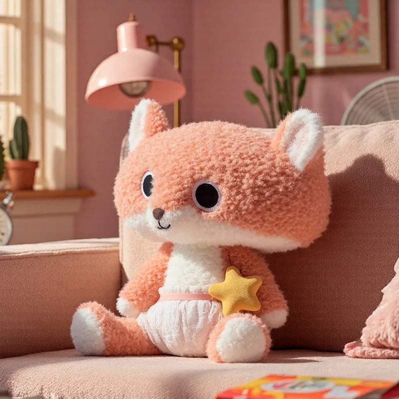 28CM Cartoon Fox Plush Toy Super Soft Stuffed Animal Fox Baby Appease Doll For Birthday Gifts Home Decor Kids Gift Getaway