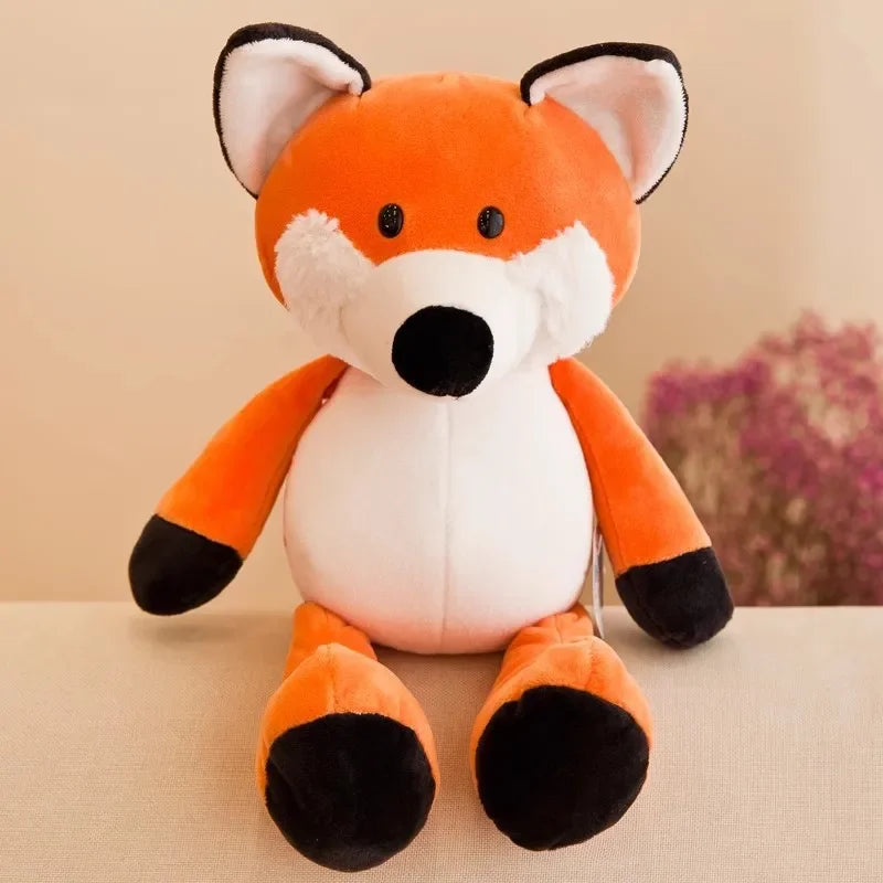25CM Kawaii Jungle Animal Plush Toys Forest Animal Plush Dog Zebra Elephant Lion Fox Giraffe Children's Toys Doll Birthday Gift