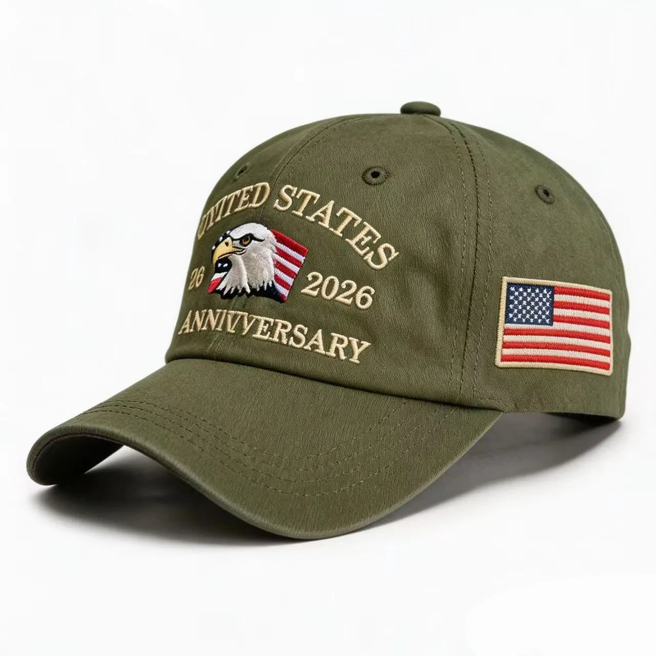 US Semiquincentennial 250th Anniversary Embroidered Baseball Cap | American Eagle & Flag Cotton Dad Hat Unisex
