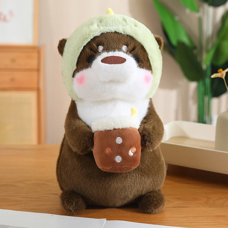 Kawaii Otter Plush Toy Lovely Otter Turn to Dinosaur Rabbit Unicorn Stuffed Doll Soft Cartoon Animal Pillow Birthday Gift