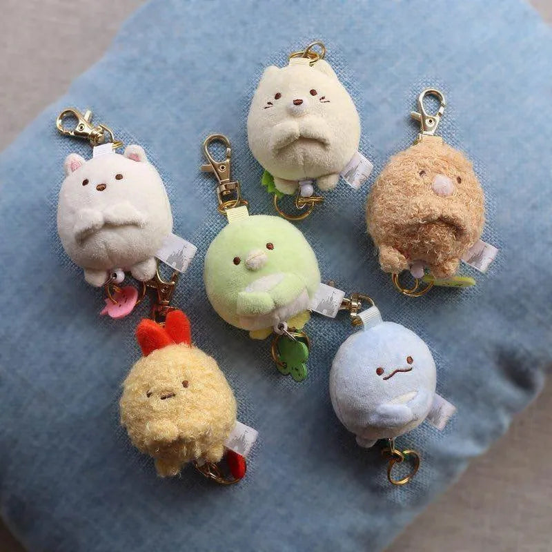 “8cm Sumikko Gurashi Style Plush Keychains - Cute Corner Friends Mini Stuffed Animal Keychain Set, Soft Kawaii Pendant for Keys/Backpacks, Gift for Kids & Fans”