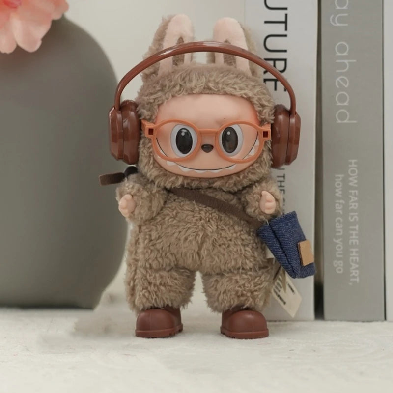 DIY accessories for labubu V1 V2 shoes without lenses glasses stylish plastic headphone set plush doll decoration birthday gift