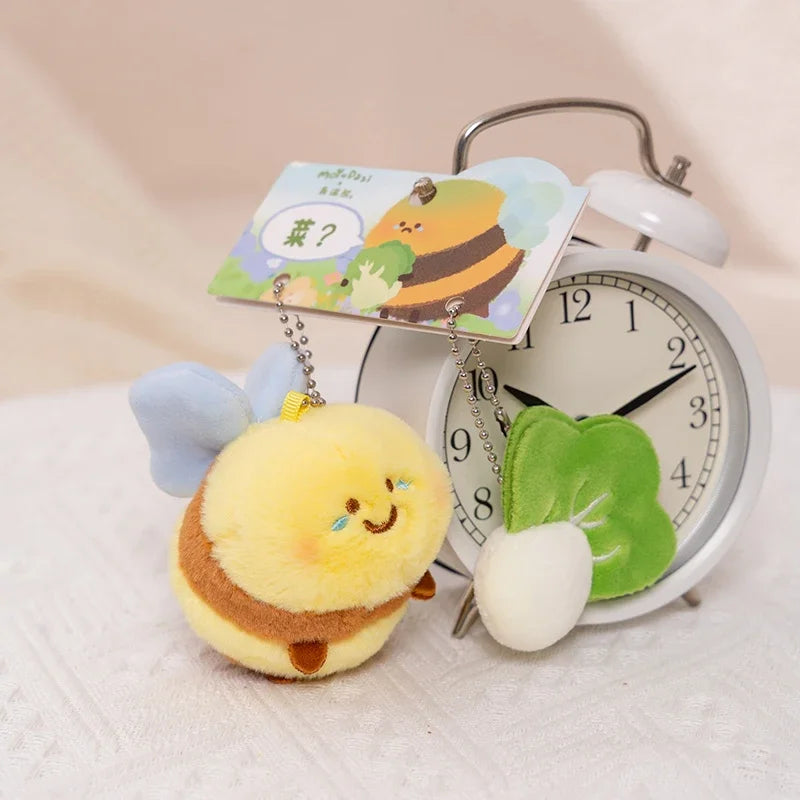 Cartoon Cai Bee Plush Toys Pendant Stuffed Tu Bee Plush Toys Super Soft Vegetable Cabbage Doll Sleep Pillow Birthday Gifts
