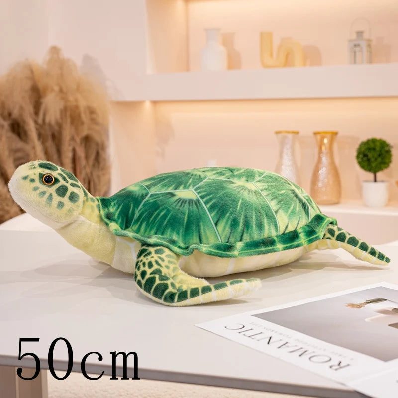 Cute Baby Super Green Simulation Stuffed Tortoise Realistic Sea Turtle Animal Plush Baby Toy Gift Hot Sale Home Decoration Gift
