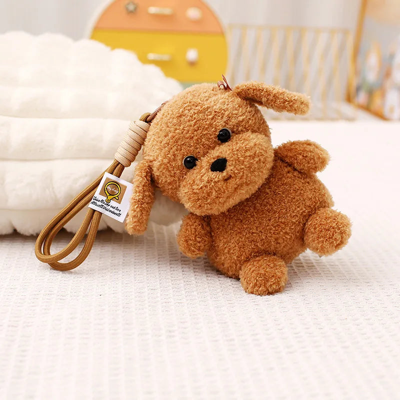 Kawaii Dog Plush Toy Pendant Teddy Husky Corgi Schnauzer Animals Keychain Bag Key Ring Puppy Dolls Car Decor Christmas Gift