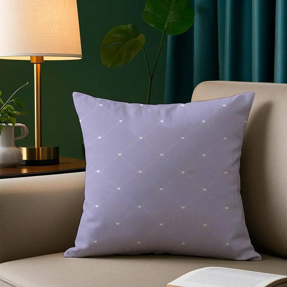 Lavender Bow Short Plush Pillow Cover