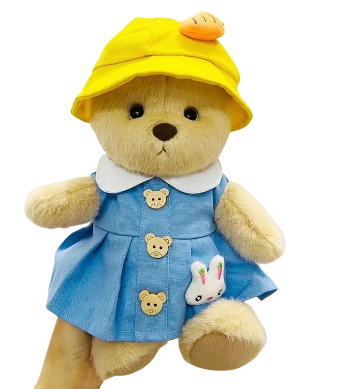 30cm Handmade Teddy Tale Bear Plush Toy Change Dress Baby Crawling Cloth Girl Hug Cuddly Plushie Doll for Girlfriend Gift