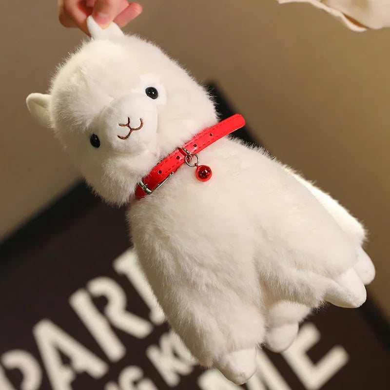 New Cute Alpaca With Bell Plush Toy Cartoon Animals Soft Stuffed Dolls HomeDecor Gift For Holiday Birthday  Good quality
