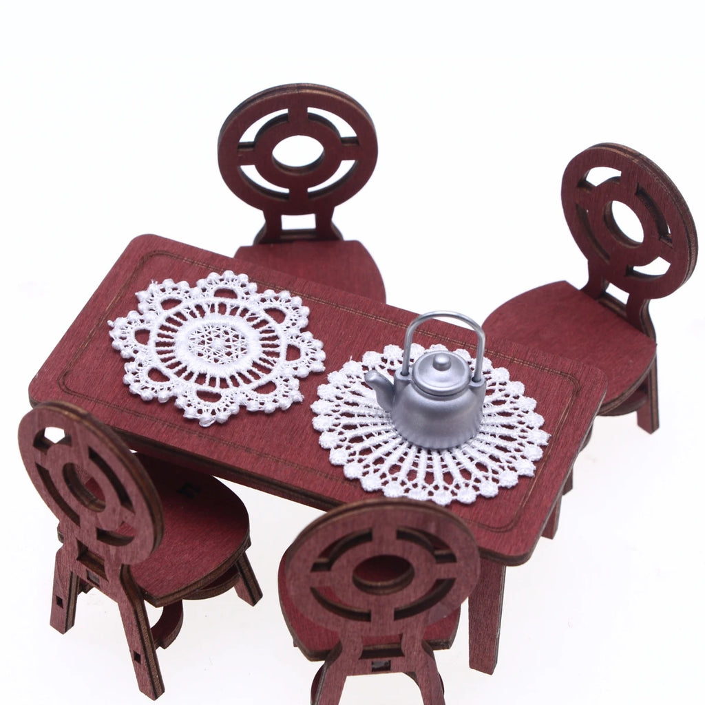 Mini Crochet Lace Doily Coasters for Dollhouse Displays Tea Tables and Handmade Decor