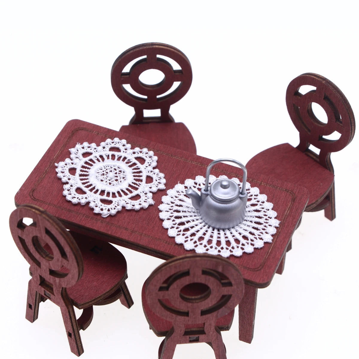 Mini Crochet Lace Doily Coasters for Dollhouse Displays Tea Tables and Handmade Decor