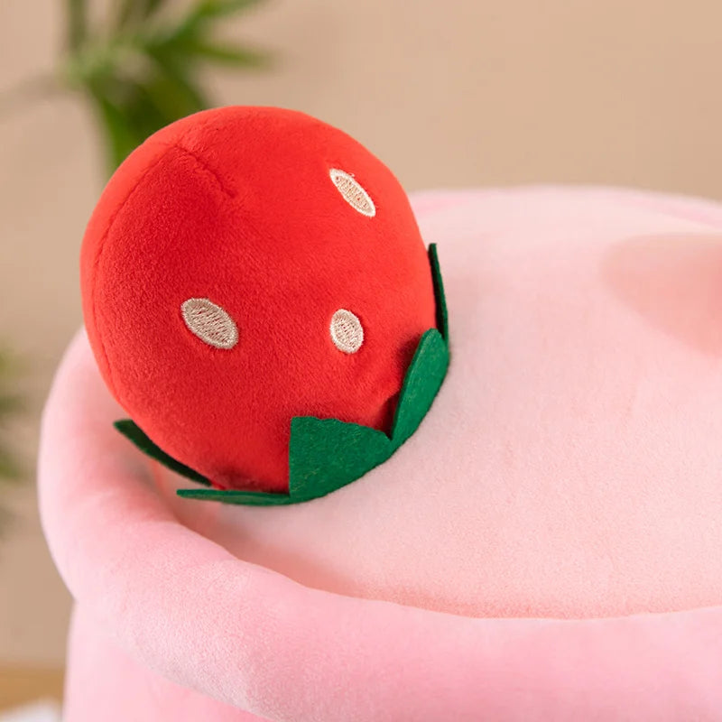 Kawaii Boba Fruit Bubble Tea All Series Cartoon Plush Toy Stuffed Animals Cute Food Milk Tea Soft Toys Room Decor Pillow Gifts