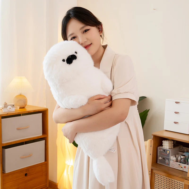 Kawaii Cartoon Sea Plush Toy Soft Pillow Lifelike Stuffed Creature Sea Otter Plush Doll Simulation Stuffed Animal Birthday Gifts