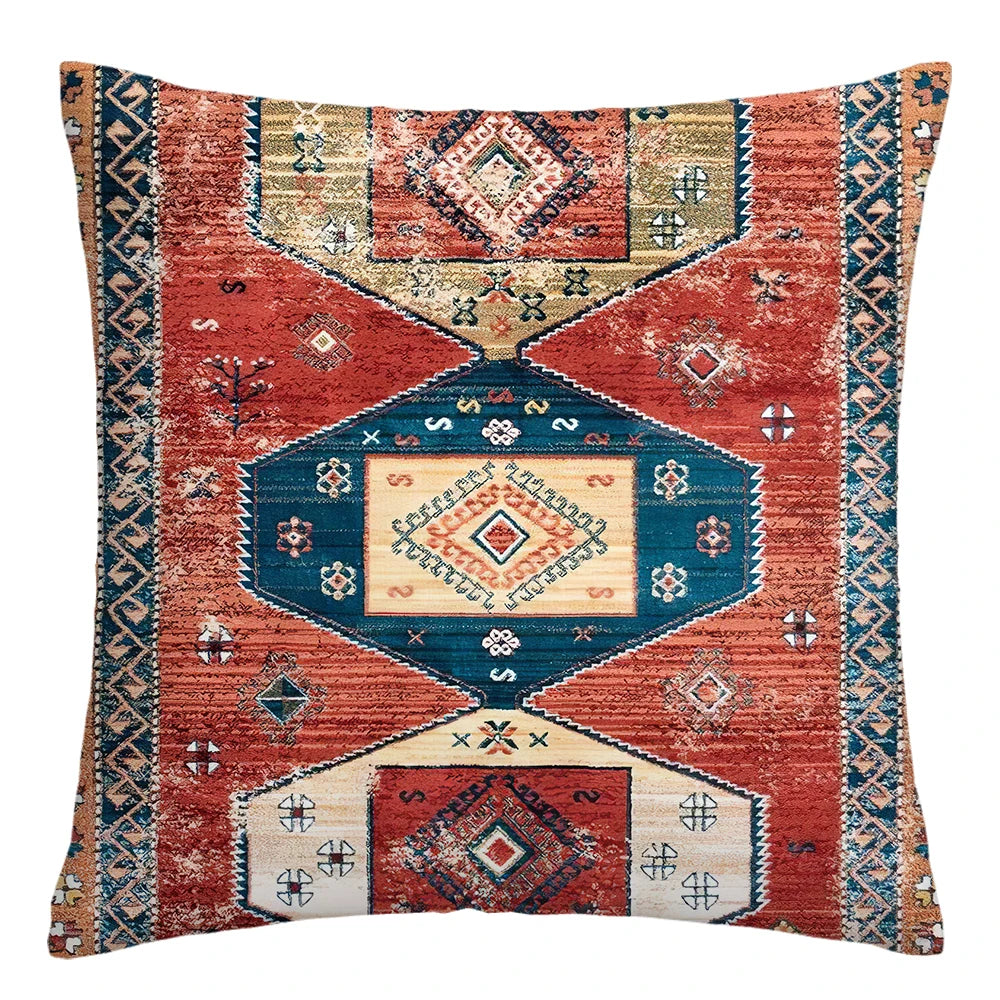 Moroccan Ethnic Patterned Decorative Throw Pillow Cover 2D Printed Polyester Cushion Case 40x40 45x45 50x50  for Sofa Home Decor