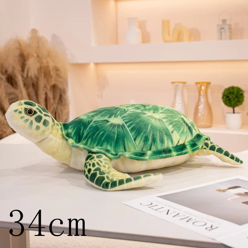 Cute Baby Super Green Simulation Stuffed Tortoise Realistic Sea Turtle Animal Plush Baby Toy Gift Hot Sale Home Decoration Gift