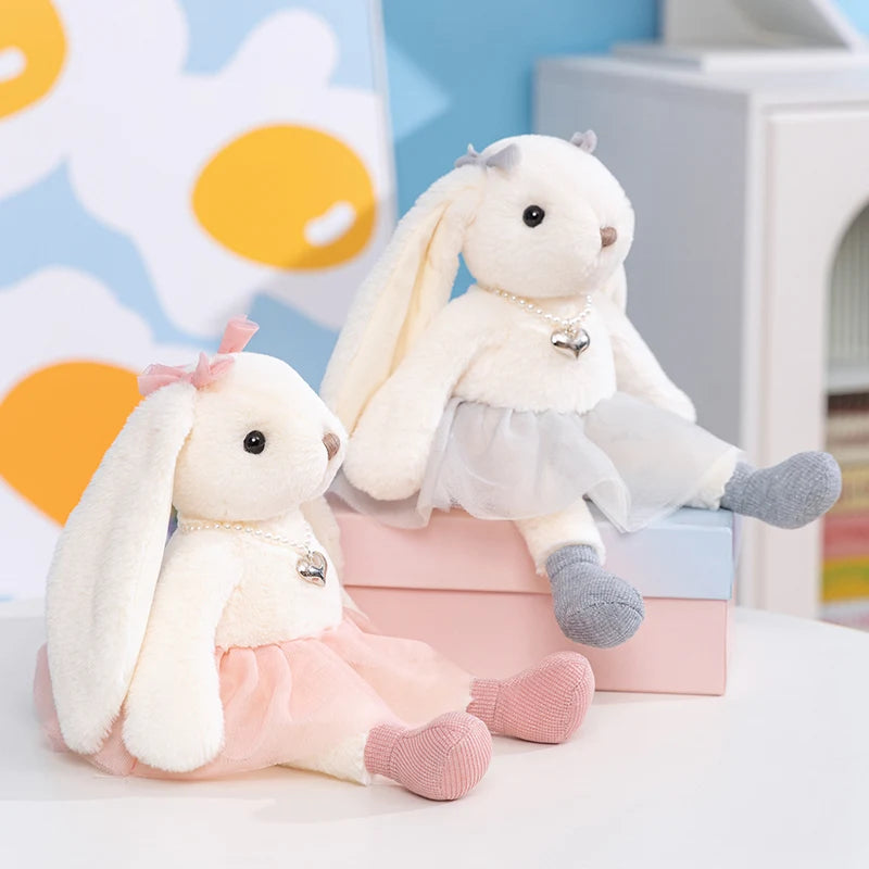 35/50cm Cartoon Cute Long Ears Rabbit Plush Doll Long Legs Princess Skirt Rabbit Animal Stuffed Toy Home Decor Gift For Girls