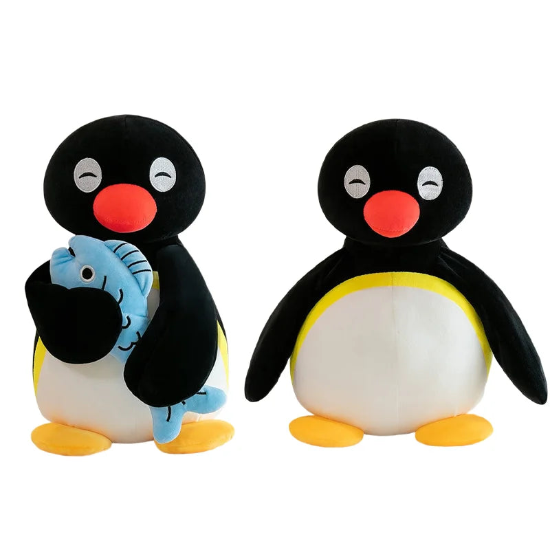 Cute Penguin Plush Toy Creative Cartoon Anime Plushie Stuffted Doll Birthday Gifts for Women Kawaii Fish-hugging Penguin Doll