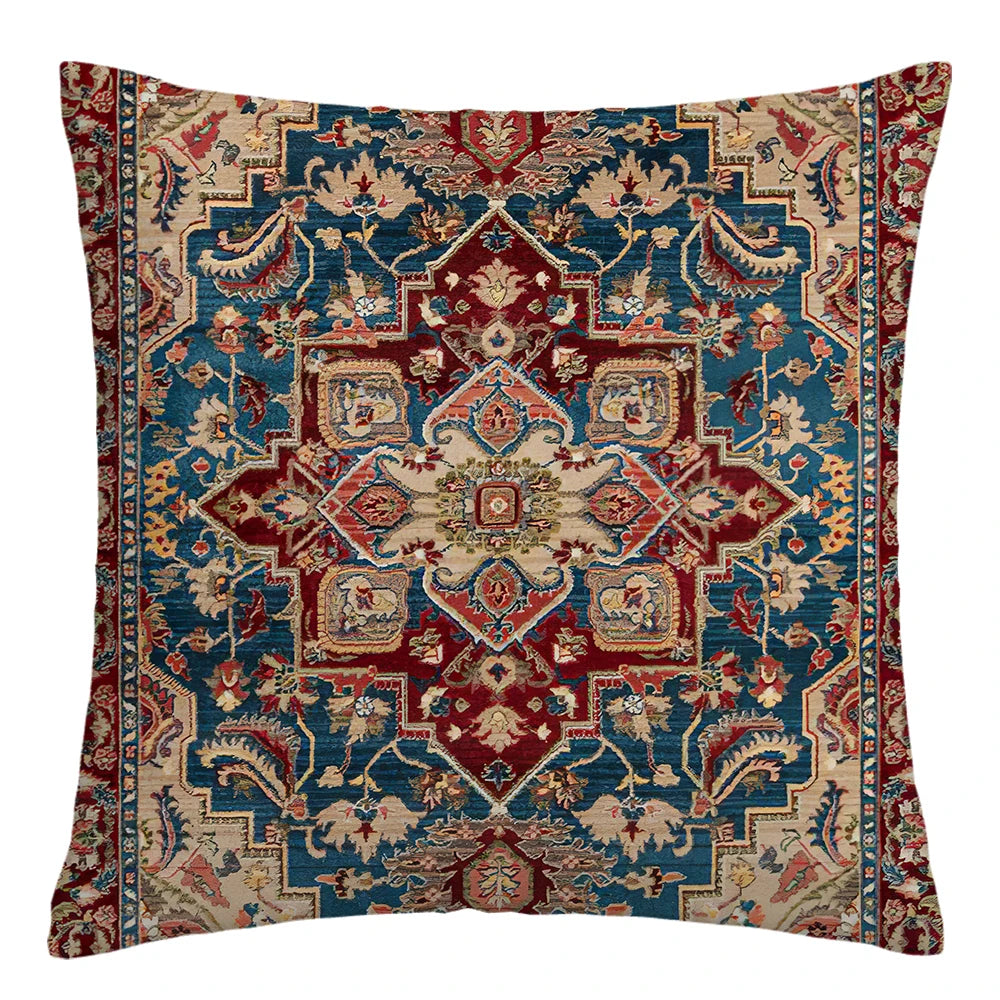 Moroccan Ethnic Patterned Decorative Throw Pillow Cover 2D Printed Polyester Cushion Case 40x40 45x45 50x50  for Sofa Home Decor