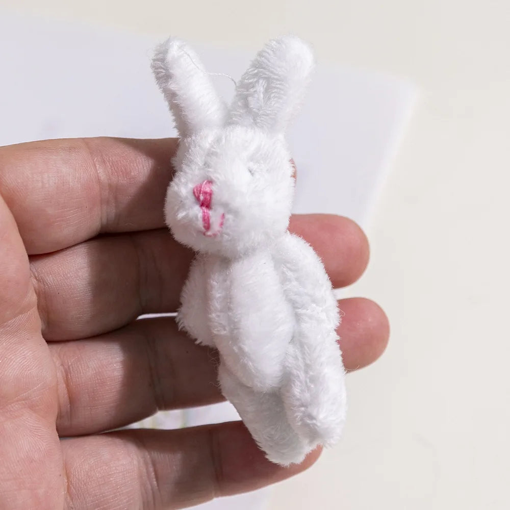 10Pc/lot 6cm Mini Joint Rabbit Soft Stuffed Plush Toy Handmade Pendant Doll Accessories Xmas Birthday Gift Party Decor