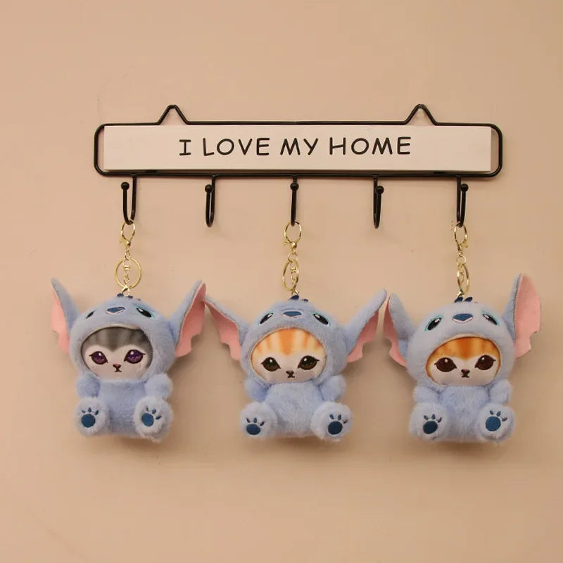 Stitch Plush Keychain Toy Mofusand Plushie Shark Cat Doll Plushies Cute Stuffed Bag Pendant Girls Birthday Xmas Gifts