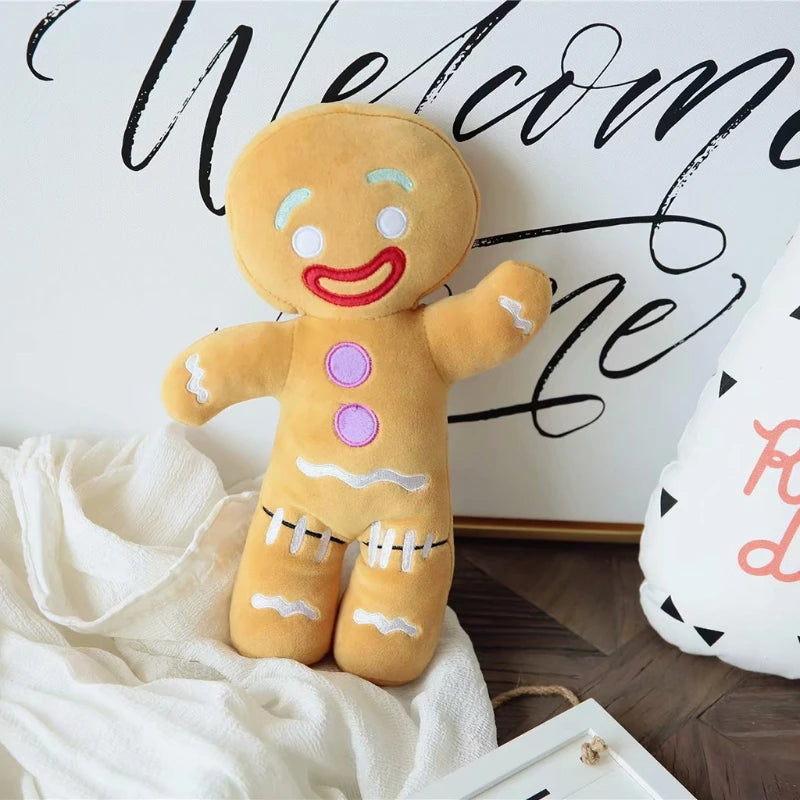 30cm Funny Cute Gingerbread Man Christmas Pillow Super Soft Shrek Plush Toy Doll Birthday Gift Sofa Pillow Home Decoration