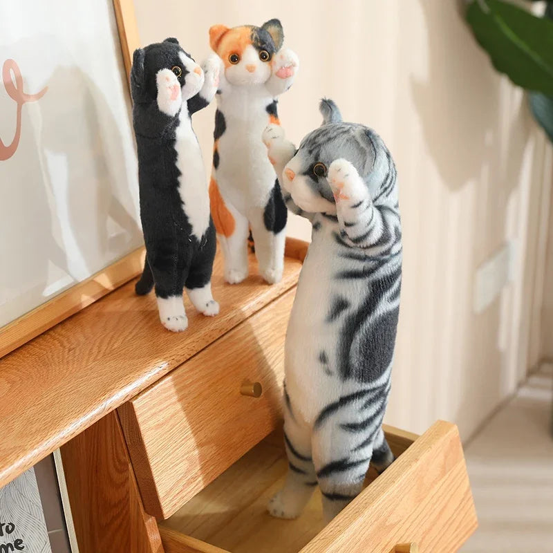 25/40/58cm Funny Joy Cute Soft Standing Pose Cat Plush Toys Pause Pillow  Home Decor Doll for Kids Girl Gift
