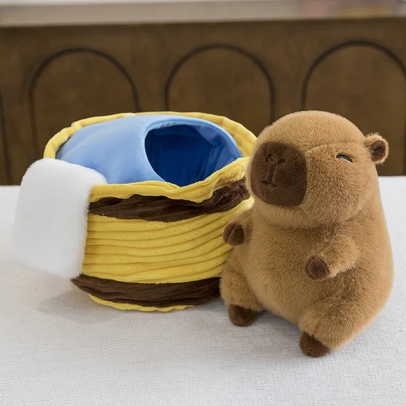Take a Shower Capybara Plush Toy Stuffed Animals Pillow Hugging Toy Creative Trick Home Decor Play House for Kids Birthday Gifts
