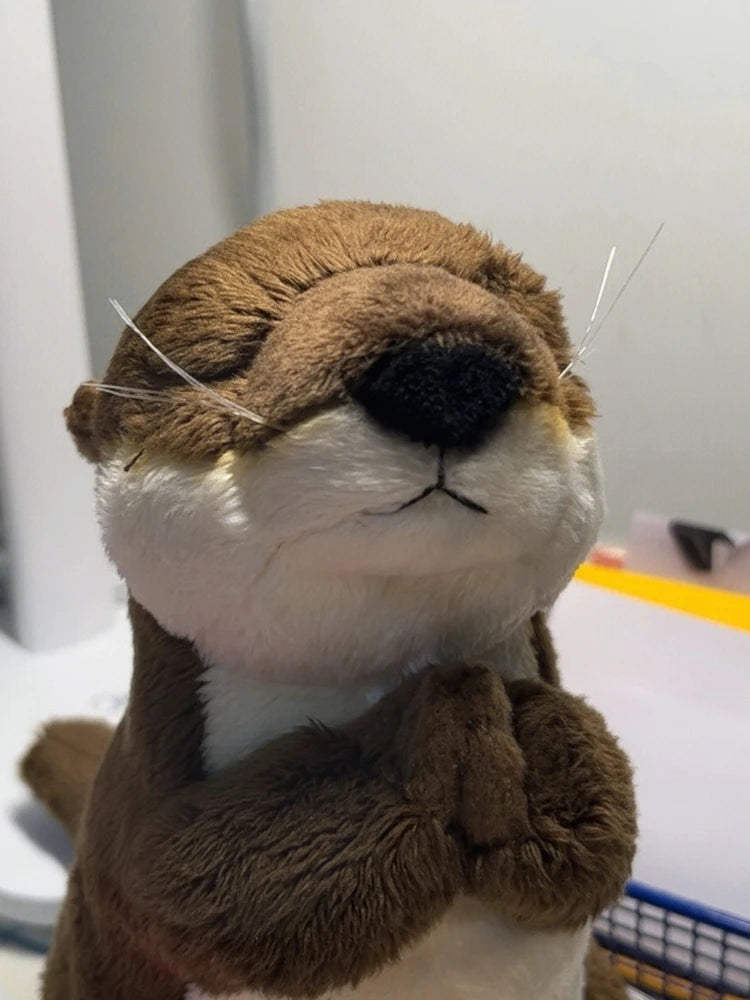 18cm Cute Otter Plush Toy Japanese Style Stuffed Animal Praying Otter Plushies Kawaii Doll For Girl Plush Otter Xmas Gifts