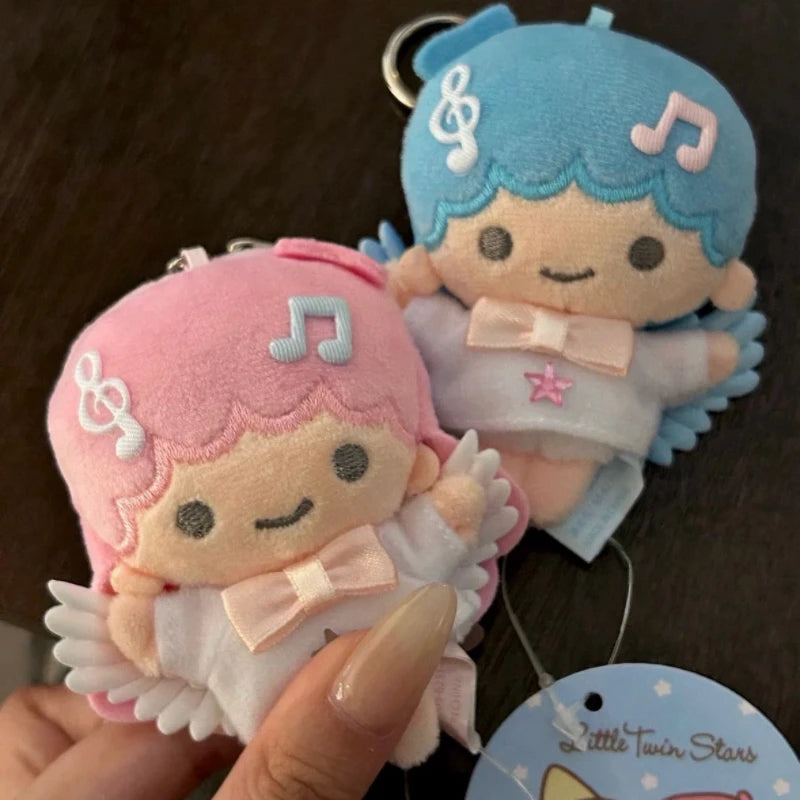“Little Twin Stars Plush Keychains - 10cm Cute Angel Twin Girls Stuffed Toy Keychain, Soft Kawaii Pendant for Backpack/Keys, Gift for Sanrio Fans & Kids”