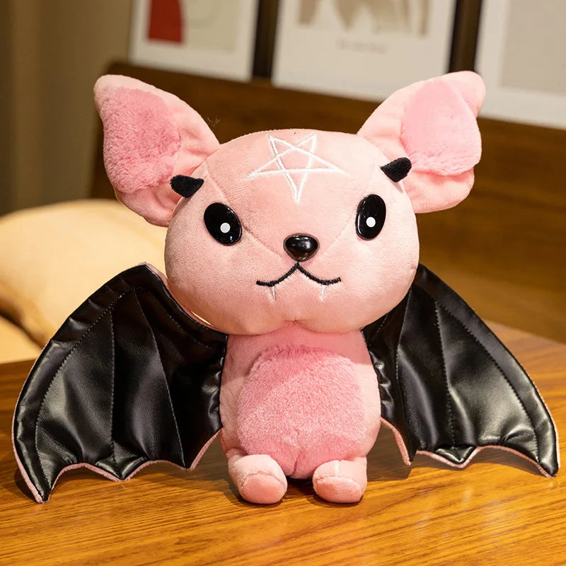 Dark Series Vampire Bat Plush Toy Gothic Style Pentacle Moon Bat Stuffed Doll Plush Toy Room Decoration Girl Boy Halloween Gift