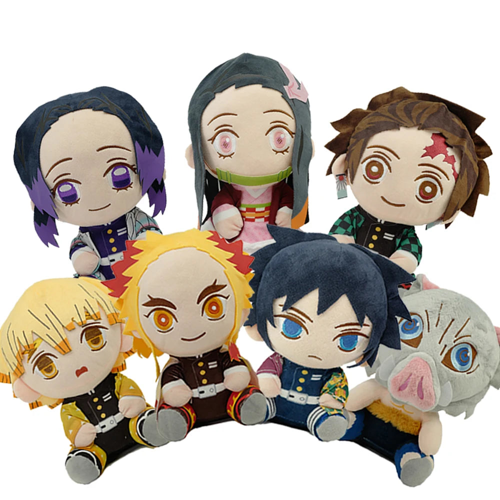 20cm Japan Anime Demon Slayer Tomioka Giyu Kamado Tanjirou Kamado Nezuko Agatsuma Zenitsu Plush Toys Doll Peluche Women Gift